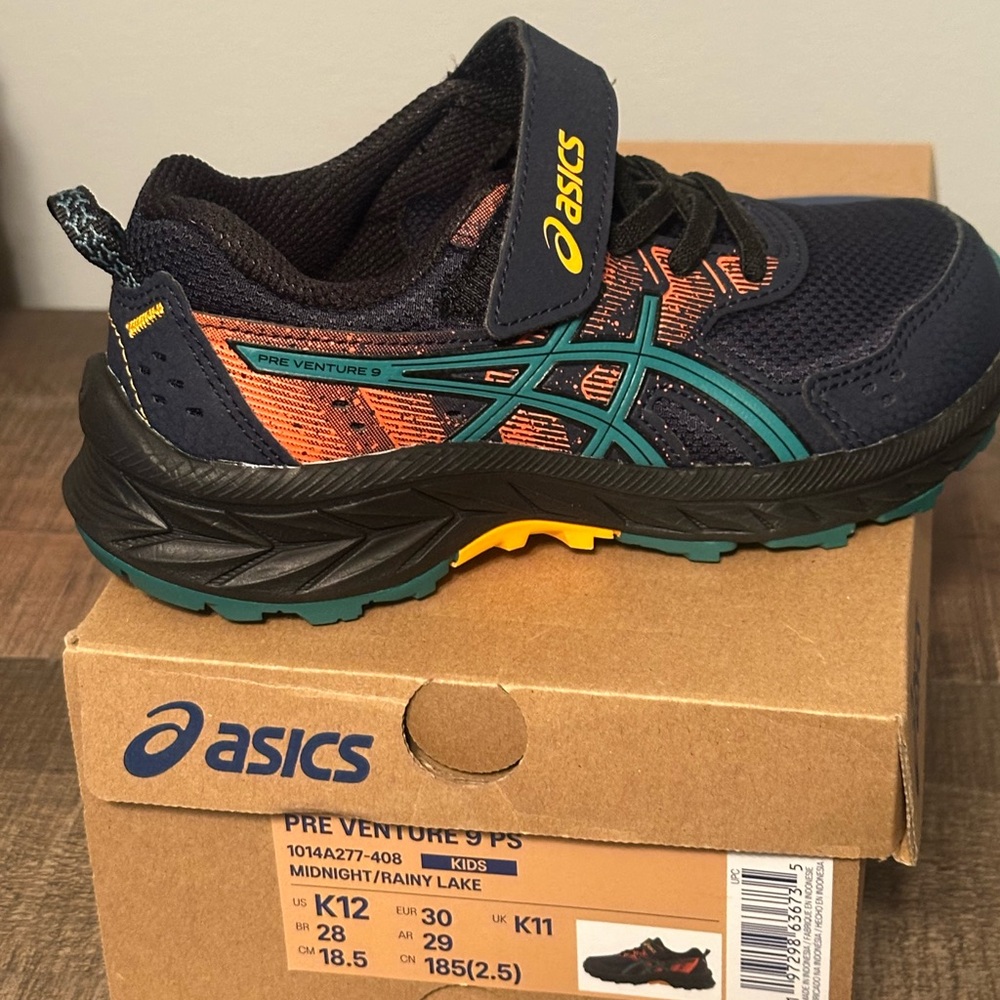 Asics Black and Blue Sneakers with Rugged Outsole